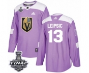 Youth Adidas Vegas Golden Knights #13 Brendan Leipsic Authentic Purple Fights Cancer Practice 2018 Stanley Cup Final NHL Jersey