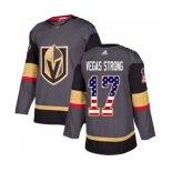 Youth Adidas Vegas Golden Knights #17 Vegas Strong Authentic Gray USA Flag Fashion NHL Jersey