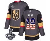 Youth Adidas Vegas Golden Knights #18 James Neal Authentic Gray USA Flag Fashion 2018 Stanley Cup Final NHL Jersey