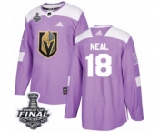 Youth Adidas Vegas Golden Knights #18 James Neal Authentic Purple Fights Cancer Practice 2018 Stanley Cup Final NHL Jersey