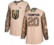 Youth Adidas Vegas Golden Knights #20 Paul Thompson Authentic Camo Veterans Day Practice NHL Jersey