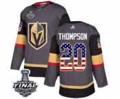 Youth Adidas Vegas Golden Knights #20 Paul Thompson Authentic Gray USA Flag Fashion 2018 Stanley Cup Final NHL Jersey