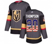 Youth Adidas Vegas Golden Knights #20 Paul Thompson Authentic Gray USA Flag Fashion NHL Jersey