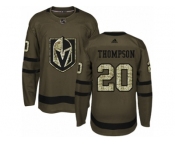 Youth Adidas Vegas Golden Knights #20 Paul Thompson Authentic Green Salute to Service NHL Jersey