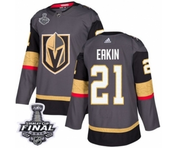 Youth Adidas Vegas Golden Knights #21 Cody Eakin Authentic Gray Home 2018 Stanley Cup Final NHL Jersey