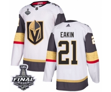 Youth Adidas Vegas Golden Knights #21 Cody Eakin Authentic White Away 2018 Stanley Cup Final NHL Jersey