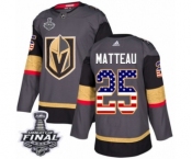 Youth Adidas Vegas Golden Knights #25 Stefan Matteau Authentic Gray USA Flag Fashion 2018 Stanley Cup Final NHL Jersey