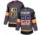 Youth Adidas Vegas Golden Knights #26 Paul Stastny Authentic Gray USA Flag Fashion NHL Jersey