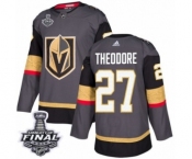 Youth Adidas Vegas Golden Knights #27 Shea Theodore Authentic Gray Home 2018 Stanley Cup Final NHL Jersey