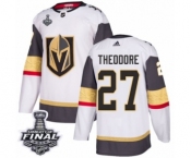 Youth Adidas Vegas Golden Knights #27 Shea Theodore Authentic White Away 2018 Stanley Cup Final NHL Jersey