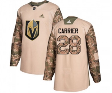 Youth Adidas Vegas Golden Knights #28 William Carrier Authentic Camo Veterans Day Practice NHL Jersey