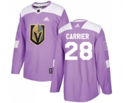 Youth Adidas Vegas Golden Knights #28 William Carrier Authentic Purple Fights Cancer Practice NHL Jersey