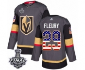 Youth Adidas Vegas Golden Knights #29 Marc-Andre Fleury Authentic Gray USA Flag Fashion 2018 Stanley Cup Final NHL Jersey