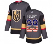 Youth Adidas Vegas Golden Knights #29 Marc-Andre Fleury Authentic Gray USA Flag Fashion NHL Jersey