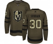 Youth Adidas Vegas Golden Knights #30 Malcolm Subban Authentic Green Salute to Service NHL Jersey