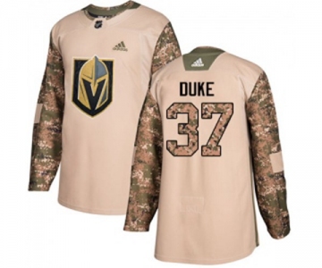 Youth Adidas Vegas Golden Knights #37 Reid Duke Authentic Camo Veterans Day Practice NHL Jersey