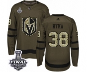 Youth Adidas Vegas Golden Knights #38 Tomas Hyka Authentic Green Salute to Service 2018 Stanley Cup Final NHL Jersey