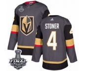 Youth Adidas Vegas Golden Knights #4 Clayton Stoner Authentic Gray Home 2018 Stanley Cup Final NHL Jersey