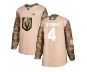 Youth Adidas Vegas Golden Knights #4 Clayton Stoner Camo Authentic 2017 Veterans Day Stitched NHL Jersey