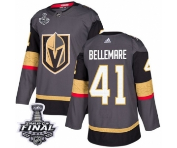 Youth Adidas Vegas Golden Knights #41 Pierre-Edouard Bellemare Authentic Gray Home 2018 Stanley Cup Final NHL Jersey