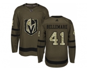 Youth Adidas Vegas Golden Knights #41 Pierre-Edouard Bellemare Authentic Green Salute To Service NHL Jersey