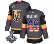 Youth Adidas Vegas Golden Knights #45 Jake Bischoff Authentic Gray USA Flag Fashion 2018 Stanley Cup Final NHL Jersey