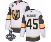 Youth Adidas Vegas Golden Knights #45 Jake Bischoff Authentic White Away 2018 Stanley Cup Final NHL Jersey