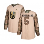 Youth Adidas Vegas Golden Knights #5 Deryk Engelland Authentic Camo Veterans Day Practice NHL Jersey