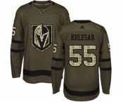 Youth Adidas Vegas Golden Knights #55 Keegan Kolesar Authentic Green Salute to Service NHL Jersey