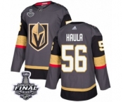 Youth Adidas Vegas Golden Knights #56 Erik Haula Authentic Gray Home 2018 Stanley Cup Final NHL Jersey