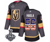 Youth Adidas Vegas Golden Knights #56 Erik Haula Authentic Gray USA Flag Fashion 2018 Stanley Cup Final NHL Jersey