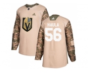 Youth Adidas Vegas Golden Knights #56 Erik Haula Camo Authentic 2017 Veterans Day Stitched NHL Jersey