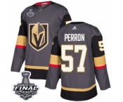 Youth Adidas Vegas Golden Knights #57 David Perron Authentic Gray Home 2018 Stanley Cup Final NHL Jersey