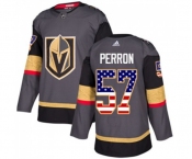 Youth Adidas Vegas Golden Knights #57 David Perron Authentic Gray USA Flag Fashion NHL Jersey