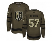 Youth Adidas Vegas Golden Knights #57 David Perron Authentic Green Salute to Service NHL Jersey