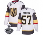 Youth Adidas Vegas Golden Knights #57 David Perron Authentic White Away 2018 Stanley Cup Final NHL Jersey