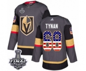 Youth Adidas Vegas Golden Knights #68 T.J. Tynan Authentic Gray USA Flag Fashion 2018 Stanley Cup Final NHL Jersey