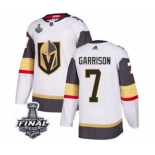 Youth Adidas Vegas Golden Knights #7 Jason Garrison Authentic White Away 2018 Stanley Cup Final NHL Jersey