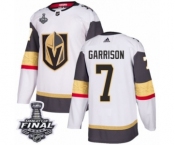 Youth Adidas Vegas Golden Knights #7 Jason Garrison Authentic White Away 2018 Stanley Cup Final NHL Jersey