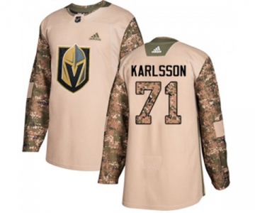 Youth Adidas Vegas Golden Knights #71 William Karlsson Authentic Camo Veterans Day Practice NHL Jersey