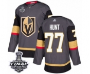 Youth Adidas Vegas Golden Knights #77 Brad Hunt Authentic Gray Home 2018 Stanley Cup Final NHL Jersey