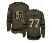 Youth Adidas Vegas Golden Knights #77 Brad Hunt Authentic Green Salute to Service NHL Jersey