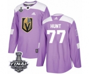 Youth Adidas Vegas Golden Knights #77 Brad Hunt Authentic Purple Fights Cancer Practice 2018 Stanley Cup Final NHL Jersey