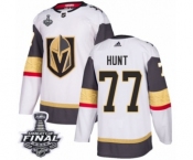 Youth Adidas Vegas Golden Knights #77 Brad Hunt Authentic White Away 2018 Stanley Cup Final NHL Jersey