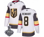 Youth Adidas Vegas Golden Knights #8 Griffin Reinhart Authentic White Away 2018 Stanley Cup Final NHL Jersey