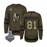 Youth Adidas Vegas Golden Knights #81 Jonathan Marchessault Authentic Green Salute to Service 2018 Stanley Cup Final NHL Jersey