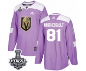 Youth Adidas Vegas Golden Knights #81 Jonathan Marchessault Authentic Purple Fights Cancer Practice 2018 Stanley Cup Final NHL Jersey