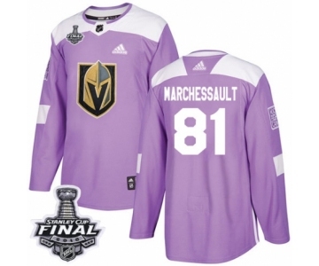 Youth Adidas Vegas Golden Knights #81 Jonathan Marchessault Authentic Purple Fights Cancer Practice 2018 Stanley Cup Final NHL Jersey