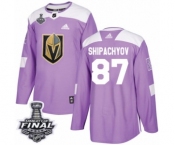 Youth Adidas Vegas Golden Knights #87 Vadim Shipachyov Authentic Purple Fights Cancer Practice 2018 Stanley Cup Final NHL Jersey