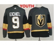 Youth Adidas Vegas Golden Knights #9 Jack Eichel Grey Home Authentic Stitched NHL Jersey